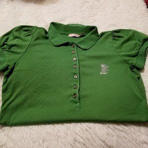 Juicy Couture Polo Social Lite Sz Lg Green